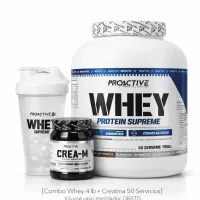 COMBO PROTEÍNA WHEY 4 LB + CREATINA MONOHIDRATADA 50 SERVICIOS CON SABOR | MASA MUSCULAR LIMPIA + VASO MEZCLADOR GRATIS 2