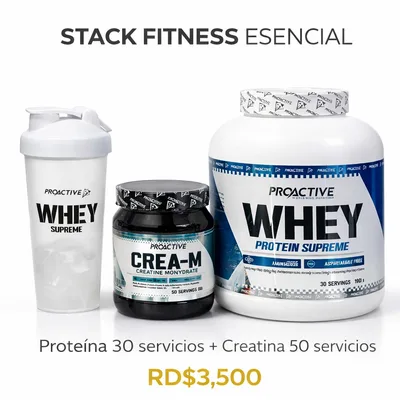 OFERTA PROACTIVE CREATINA MONOHIDRATADA 50 SERV + PROTEÍNA 100 %WHEY 2 LBS