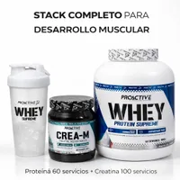 OFERTA PROACTIVE CREATINA MONOHIDRATADA 100 SERV + PROTEÍNA 100 % WHEY 4 LIBRAS 60 SERVICIOS  2