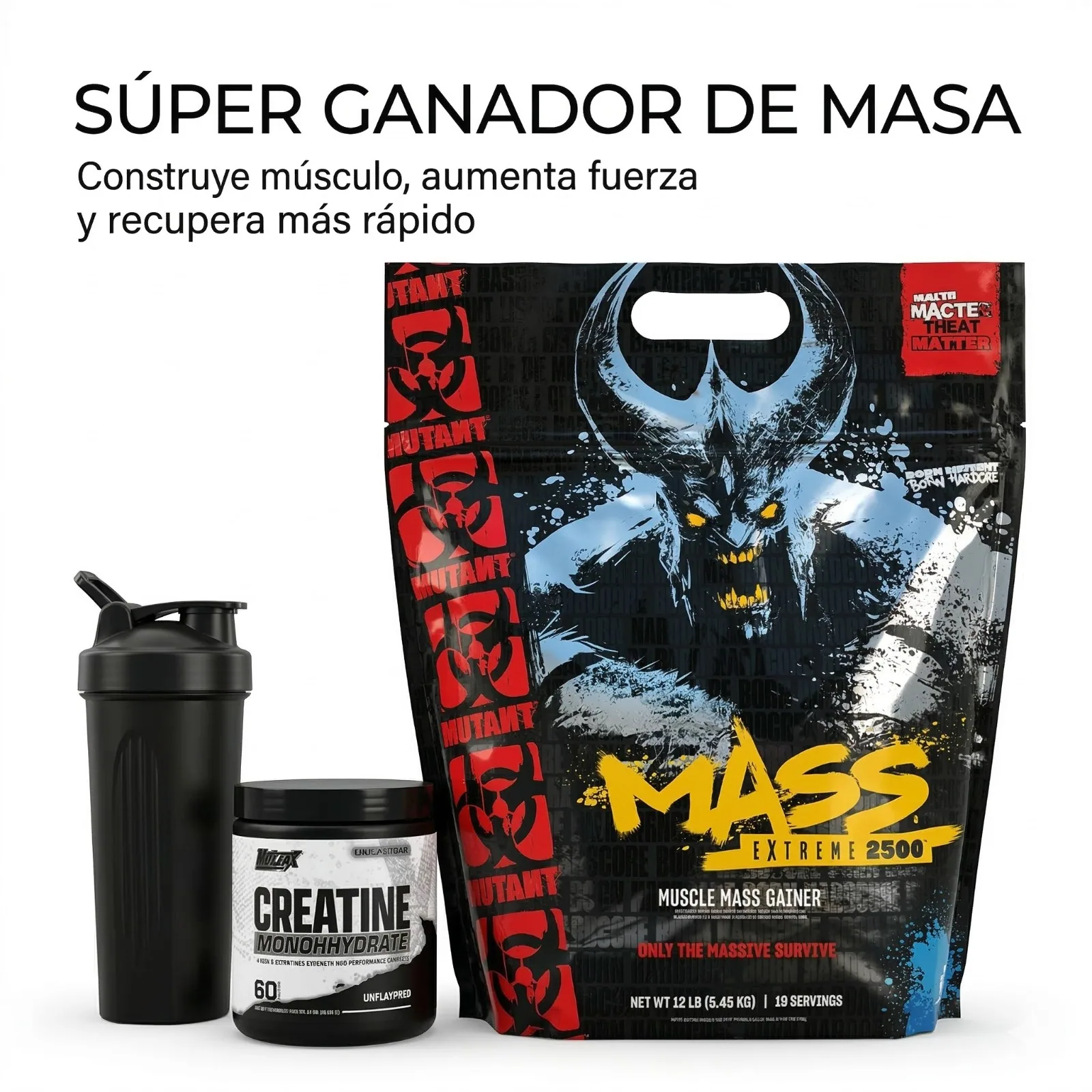 COMBO MUNTAT MASS 2500 12 LIBRAS + CREATINA NUTREX 60 SERV 2