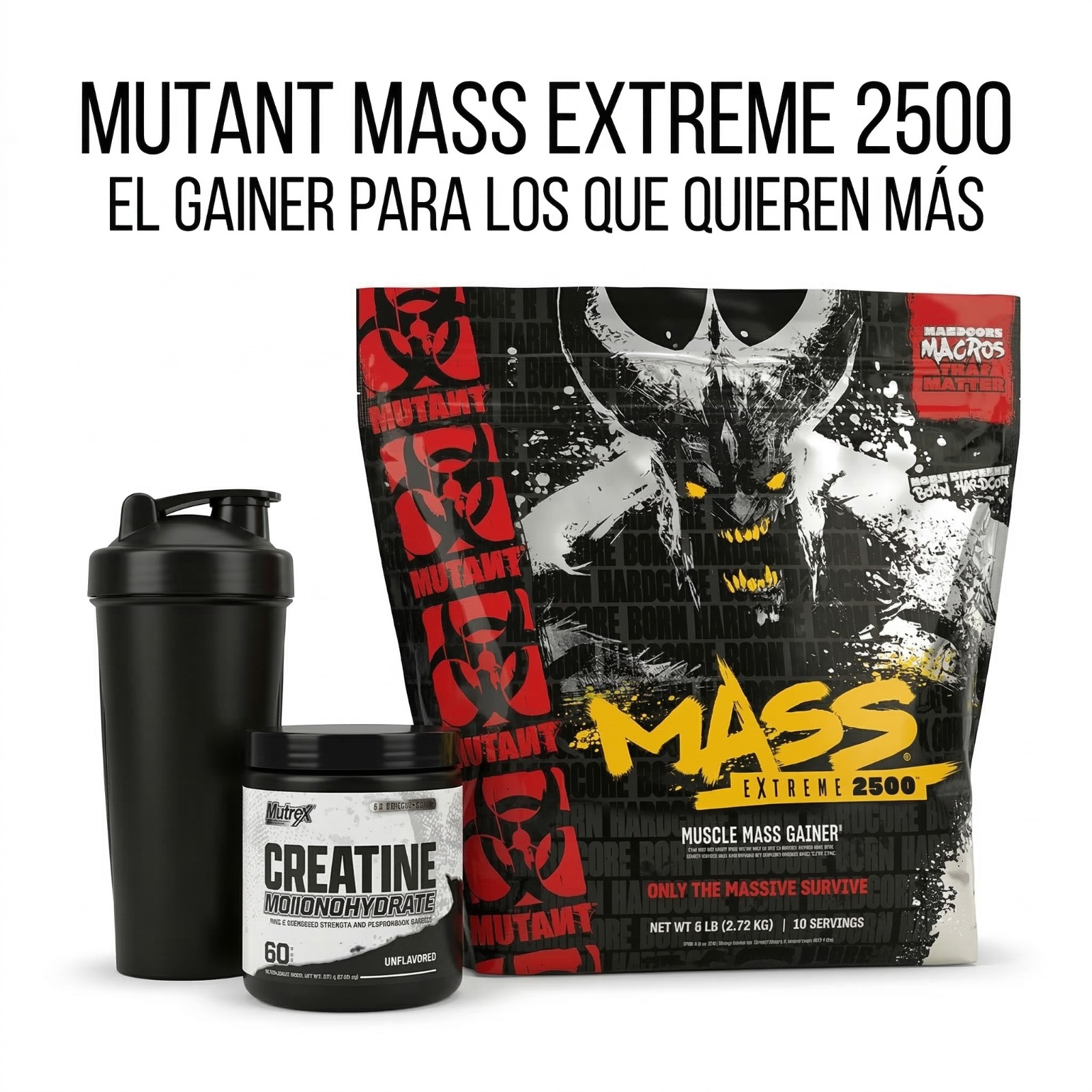 OFERTA MUTANT 2500 6 LIBRAS + CREATINA NUTREX 60 SERVICIOS  2