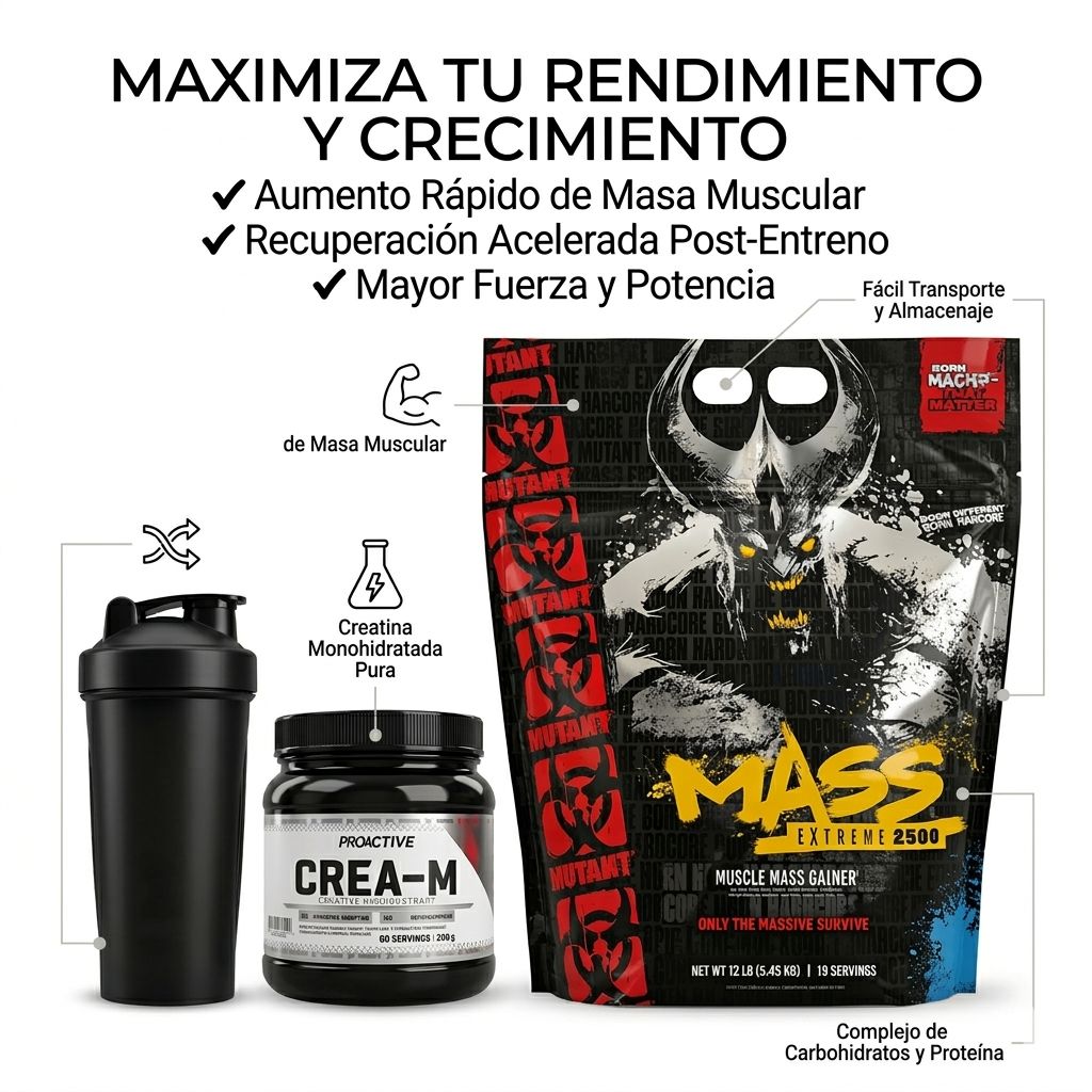 OFERTA MUTANT EXTREME 12 LBS + CREATINA MONOHIDRATADA 50 SERV DE SABOR 