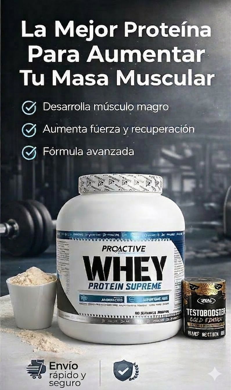 OFERTA WHEY PROACTIVE 4 LBS + TESTOBOOSTER 180 pastillas  2