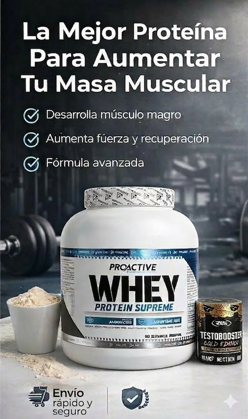 OFERTA WHEY PROACTIVE 4 LBS + TESTOBOOSTER 180 pastillas  2