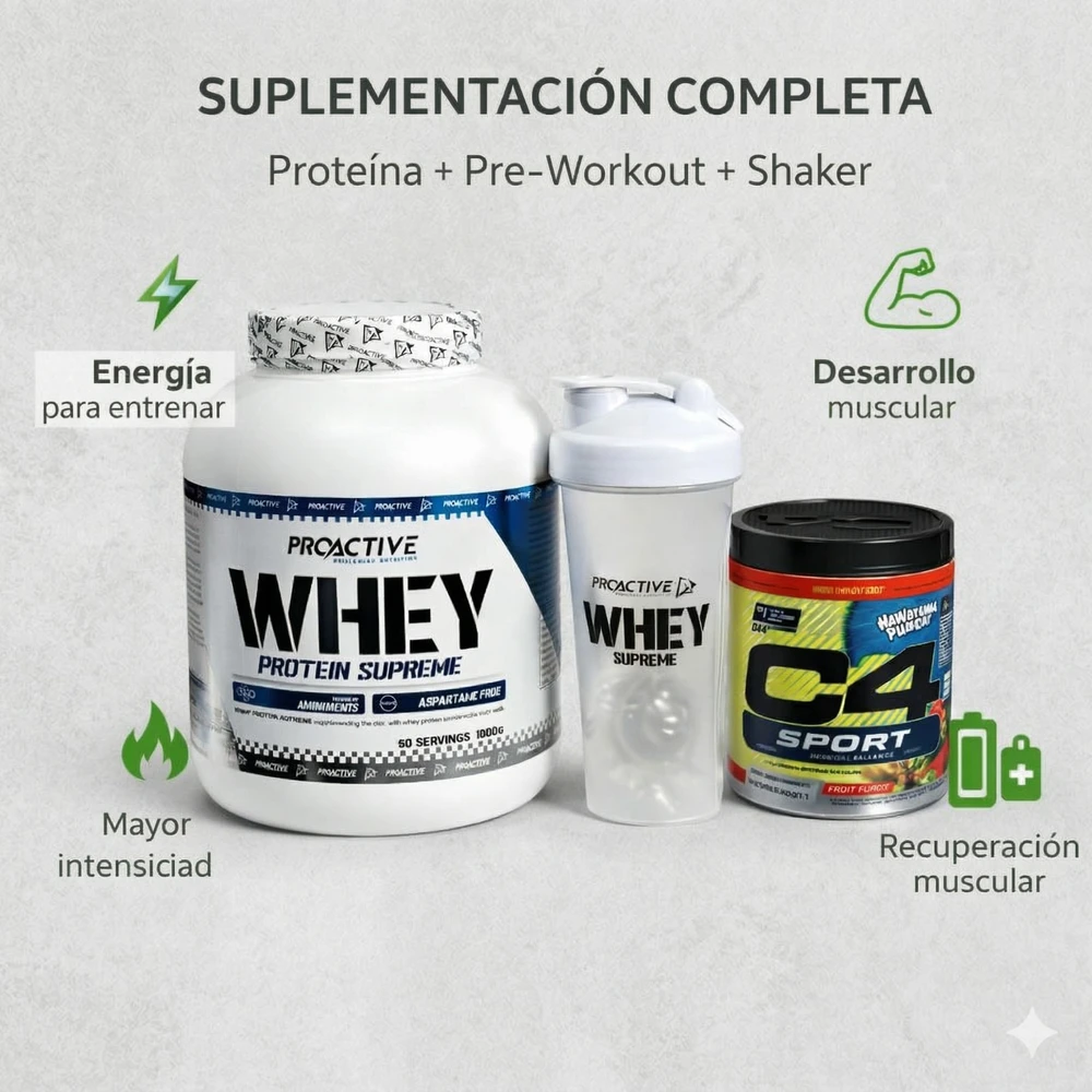Proteína 100 % whey 4 libras 60 servicios + pre-workout C4  - VAINILLA