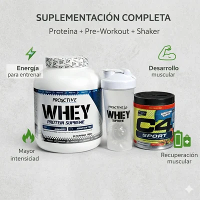 Proteína 100 % whey 4 libras 60 servicios + pre-workout C4